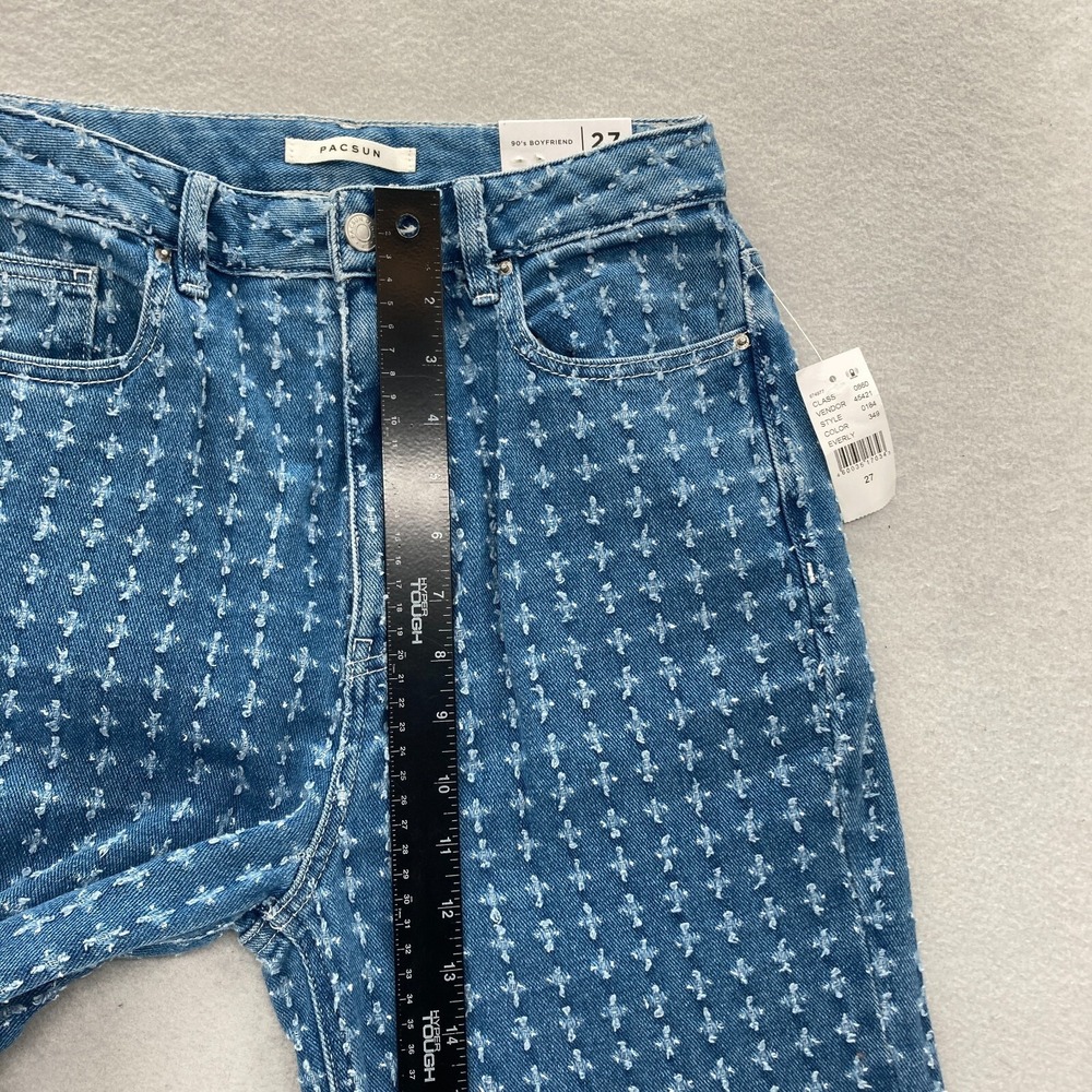 PacSun 90's Boyfriend Jeans Women's 27 Blue Distressed Denim Straight Leg Y2K - Picture 9 of 14